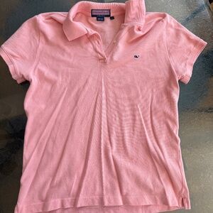 Vineyard Vines Mens Polo Shirt Peach Short Sleeve Split Hem Cotton Logo Men's L